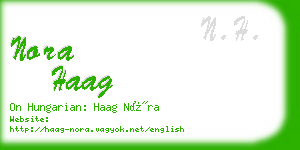 nora haag business card